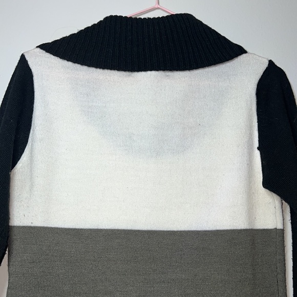Say What? Sweater Mini Dress Women Size MEDIUM V Neck Button Details Colorblock - Picture 10 of 11